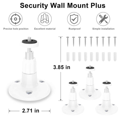 BFYTN 360-Degree Adjustable Wall Mount for Ring Stick Up Cam/Indoor Cam/Battery Cam (3-pack, White)