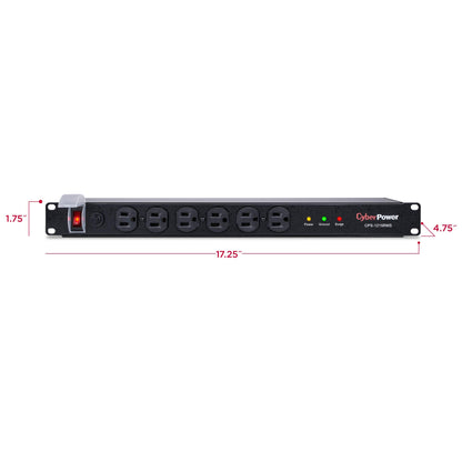 CyberPower CPS1220RM Basic PDU, 120V/20A, 12 Outlets, 15ft Power Cord, 1U Rackmount
