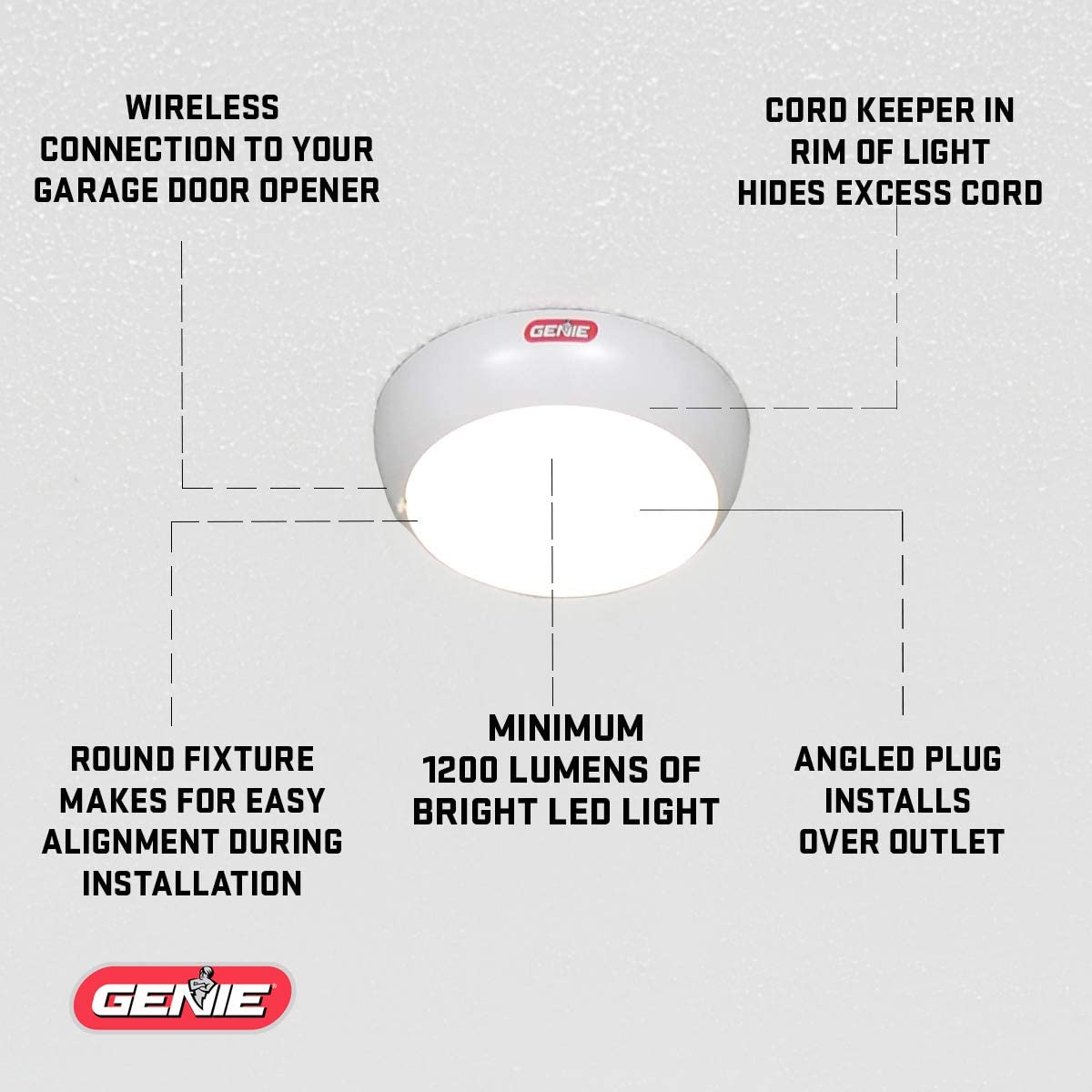 Genie 6172H-O Wall Mount Smart Garage Door Opener with Aladdin Connect, Wall Mounted Compact Space Saving Opener