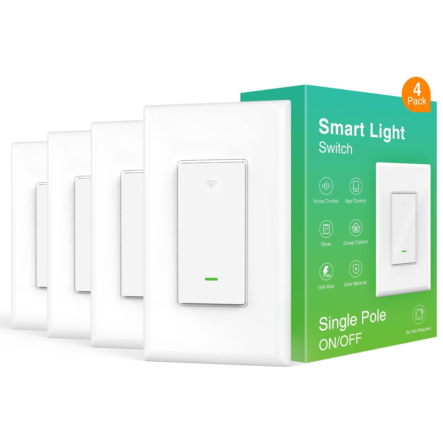 Smart Light Switch, WiFi Smart Switch for Light Work with Alexa and Google Assistant, Neutral Wire Required, Remote Control,Schedule, ETL and FCC Certified (1 Pack)