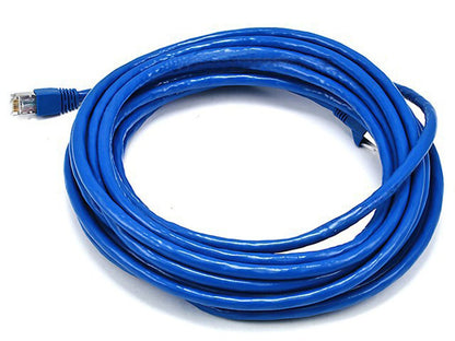 Monoprice 50FT 24AWG Cat6A 500MHz STP Ethernet Bare Copper Network Cable - Blue
