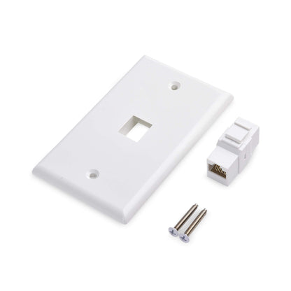 Cable Matters 2-Pack 2-Port Ethernet Wall Plate, Cat6 Wall Plate / Cat5 Ethernet Wall Outlet in White with White Ethernet Keystone Jack