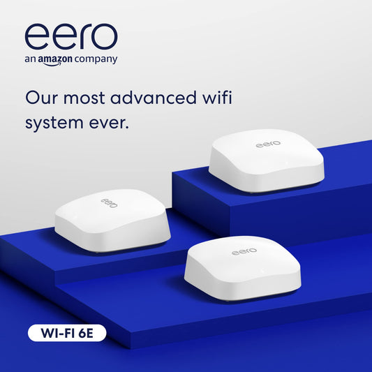 Introducing Amazon eero Pro 6E tri-band mesh Wi-Fi 6E router, with built-in Zigbee smart home hub QTY 1