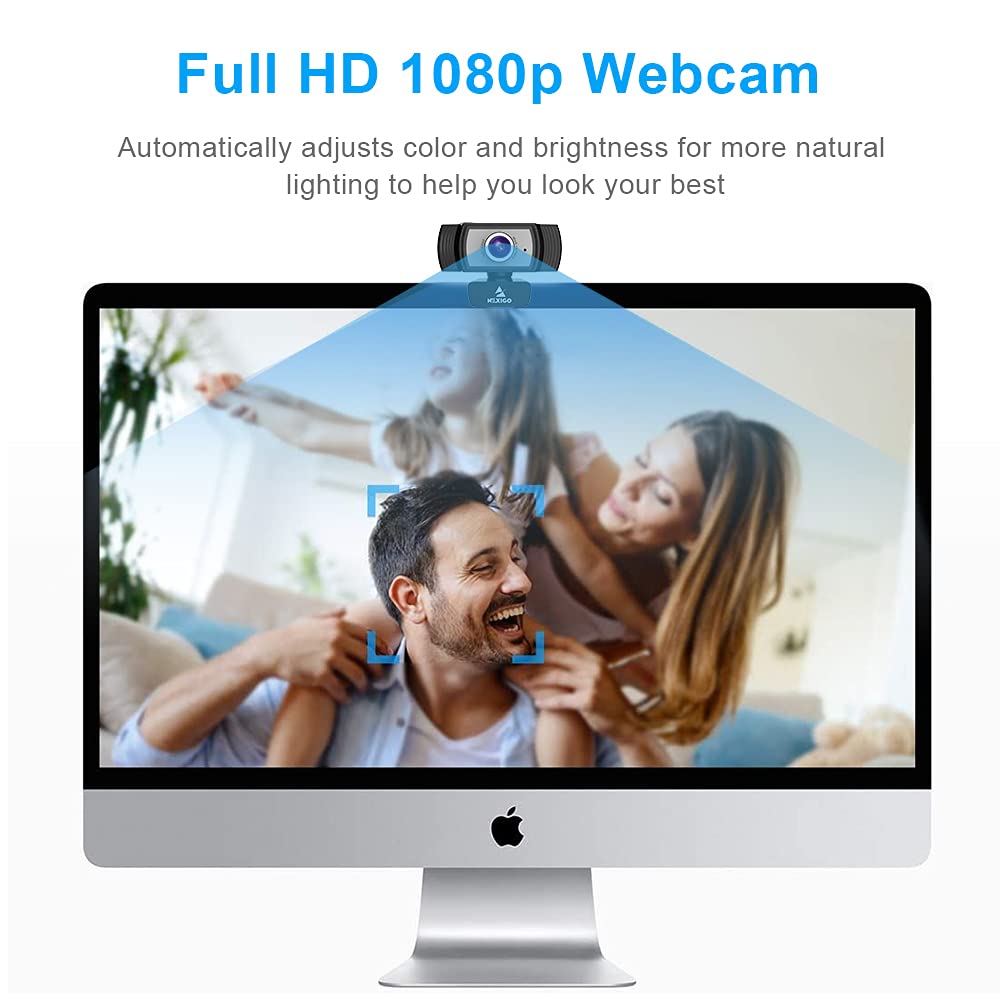 1080P Webcam with Microphone Zoom Meeting/Skype/FaceTime/Teams/OBS/Xbox/XSplit, Mac OS Windows Laptop Desktop PC