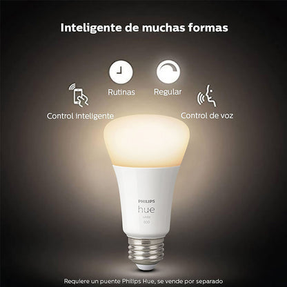 Philips Hue 2-Pack White Ambiance A19 Medium Lumen Smart Bulb, 1100 Lumens, Bluetooth & Zigbee Compatible (Hue Hub Optional), Compatible with Alexa & Google Assistant