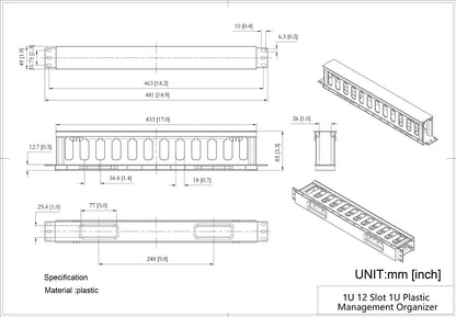 2 Pack 1U Steel Vented Blank Panel for 19inch Server Rack or Cabinet, Black (1UVBP2PC)