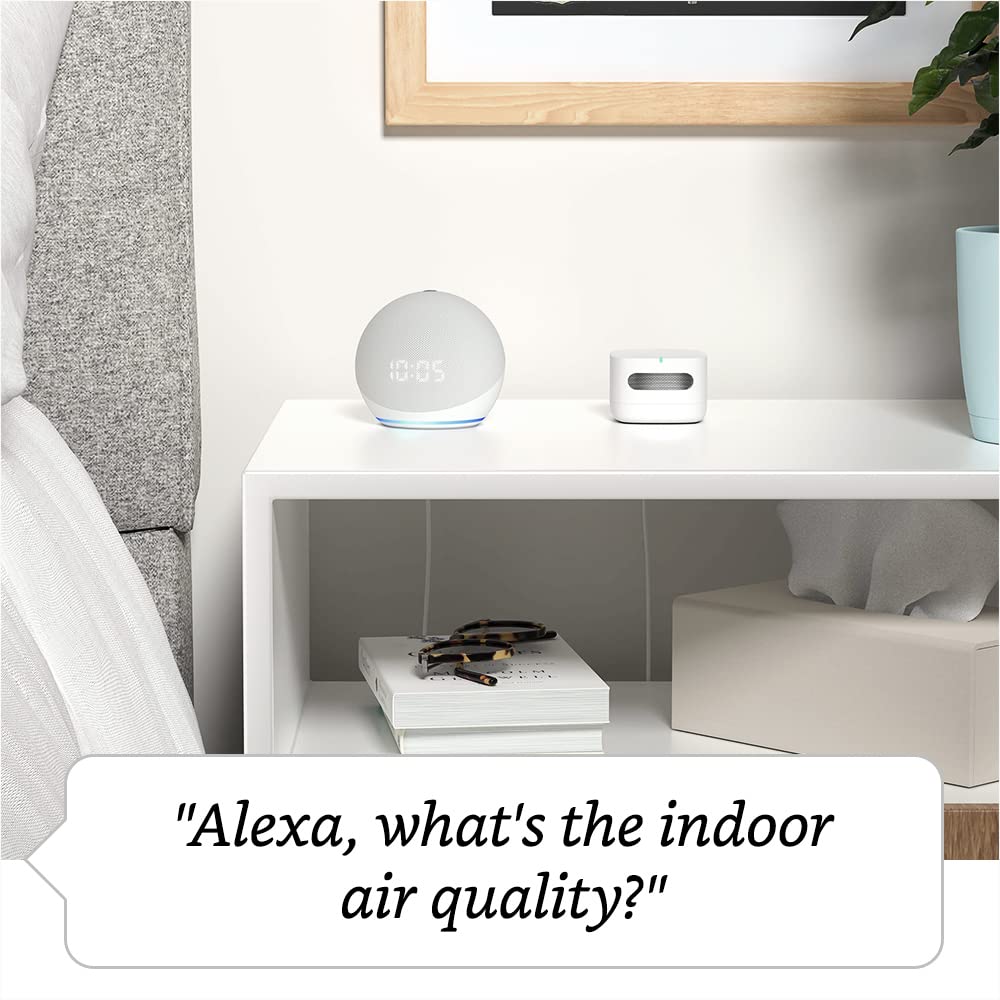 Amazon Smart Air Quality Monitor with Echo Dot (4th Gen, 2021) - Glacier White