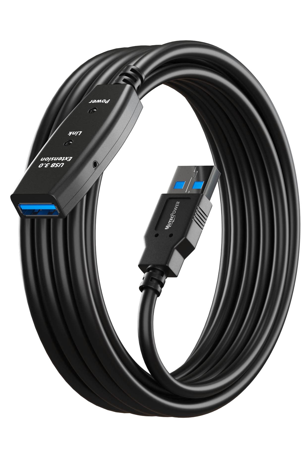 MutecPower 24 Feet Active USB Extension Cable 3.0 Male to Female with A Extension chipset Signal Booster - Active Extension/Repeater Cord 7.5 Meters / 24 Feet