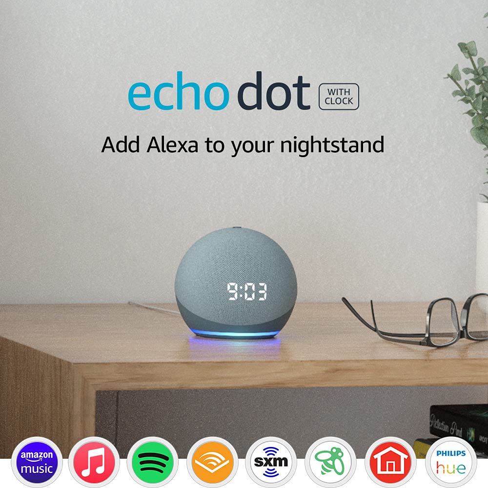 All-New Echo Dot (4th Gen) | Smart Speaker With Clock and Alexa | Twilight Blue