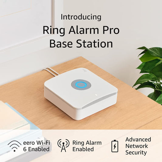 All-New Ring Alarm Pro Base Station with Built-In Eero Wi-Fi 6 Router and 4G Cellular Internet Connection Backup System Included  - Network Failover