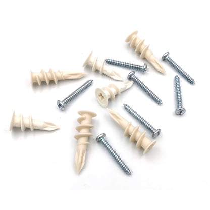 140pcs Plastic Drywall Anchors Self Drilling Hollow Wall Anchors with Screws Assortment Kit (13x42mm + 15x33mm)