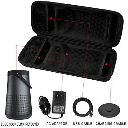 Case for for Bose SoundLink Revolve+ or Revolve+ (Series II) Portable & Long-Lasting Bluetooth 360 Speaker - Protective Carrying Storage Bag Fits Charging Cradle, AC Adaptor and USB Cable (Box Only)