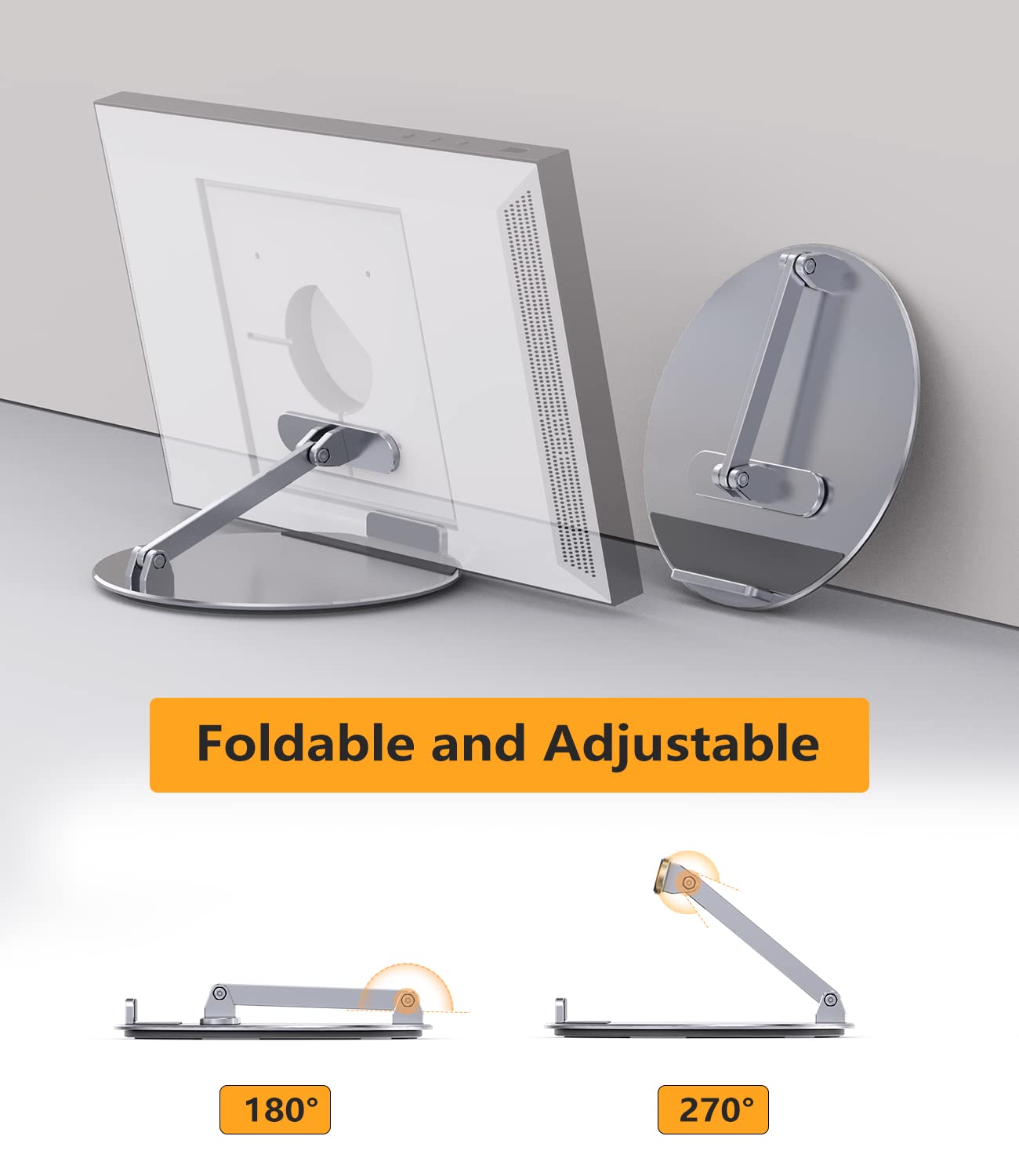 Made For The Echo Show 15 Stand, Aluminum Swivel and Tilt Stand for Show 15, Adjustable Foldable Stand with 360 Degree Rotatable Base, Easy Switch Device in Portrait and Landscape Orientations Laivli