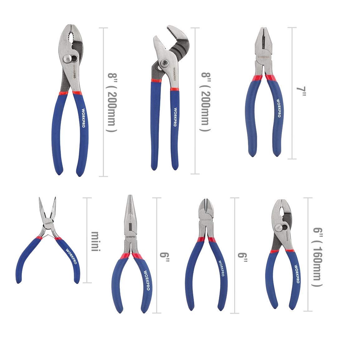 WORKPRO 7-piece Pliers Set and 3-piece Locking Pliers Set combo