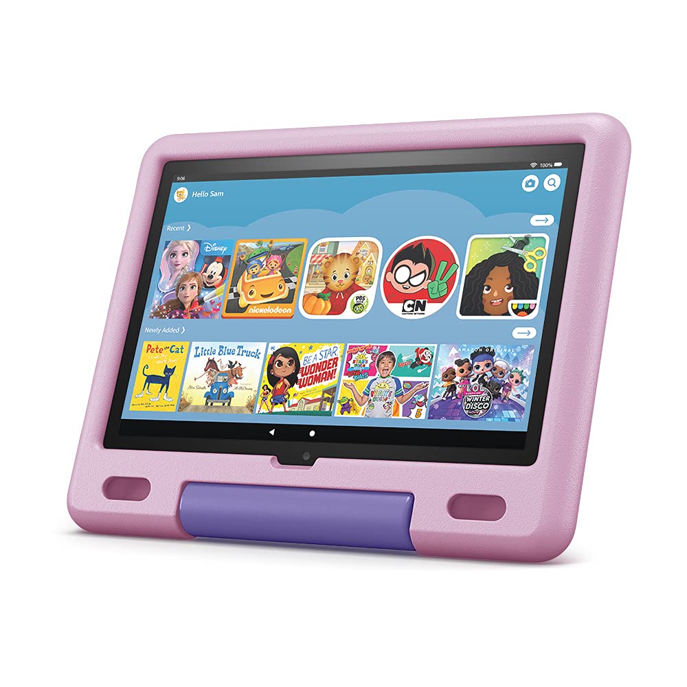 Fire HD 10 Kids Tablet, 10.1" HD 32GB (Sky Blue) + Kids Bluetooth Keyboard