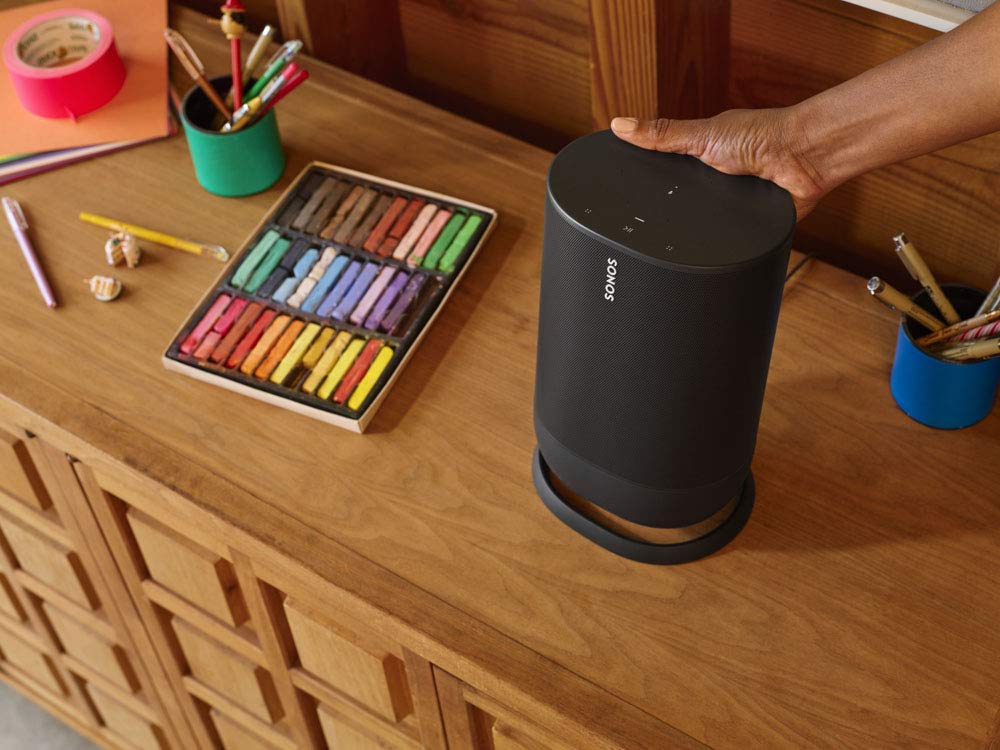Sonos Move - Battery-powered Smart Speaker, Wi-Fi and Bluetooth with Alexa built-in - Black (Renewed)