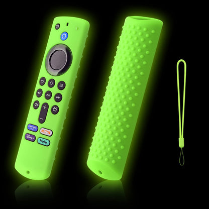 Remote Cover Replacement for Alexa Voice Remote/TV Stick (3rd Gen), Glow in The Dark, Anti-Slip Silicone Protective Case with Lanyard