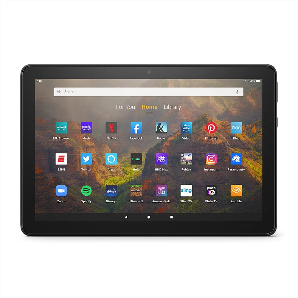 All-new Fire HD 10 tablet, 10.1", 1080p Full HD, 64 GB, latest model (2021 release), Black, without lockscreen ads