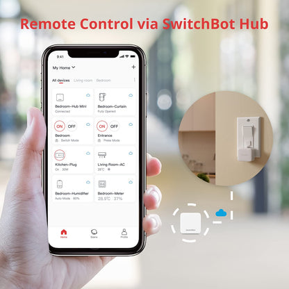 SwitchBot Smart Switch Button Pusher - No Wiring, Wireless App or Timer Control, Add SwitchBot Hub Compatible with Alexa, Google Home, HomePod, IFTTT