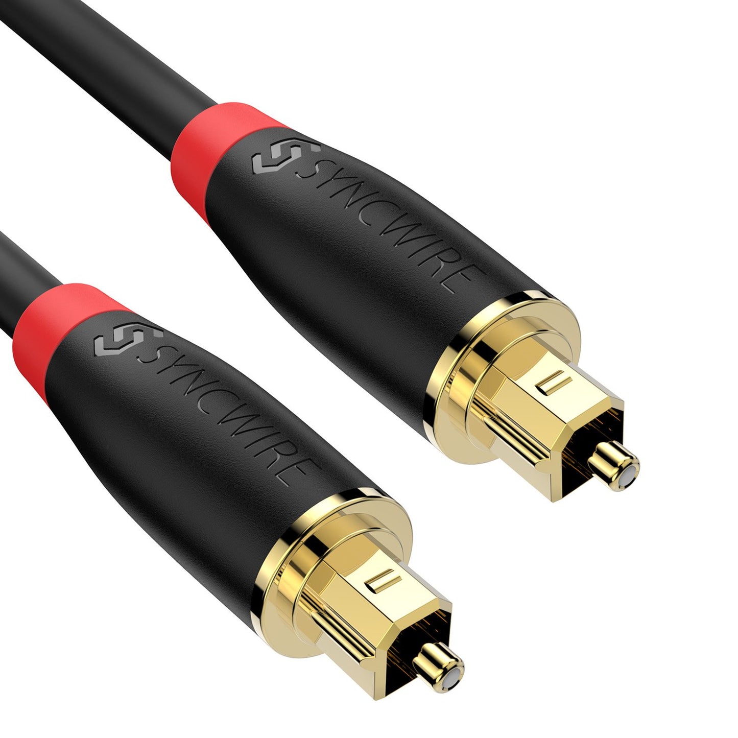 Syncwire Digital Optical Audio Cable 15 Feet - Toslink Cable [24K Gold-Plated, Ultra-Durable] Fiber Optic Male to Male Optical Cord for Home Theater, Sound Bar, TV, PS4, Xbox, Playstation & More