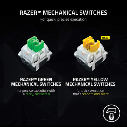 Razer BlackWidow V3 Mini HyperSpeed 65% Wireless Mechanical Gaming Keyboard: HyperSpeed Wireless Technology -Yellow Mechanical Switches- Linear & Silent - Phantom Pudding Keycaps - 200Hrs Battery Life