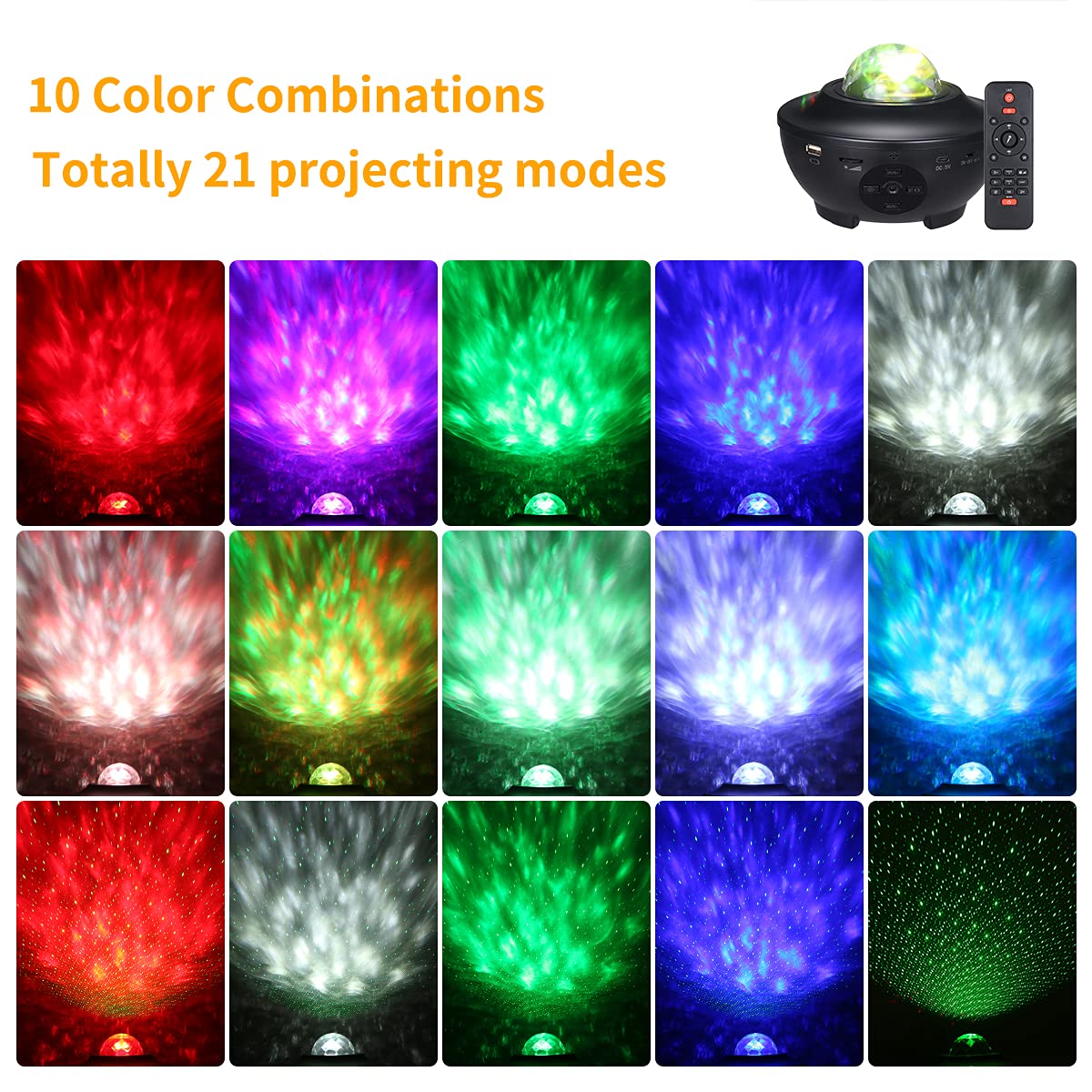 Smart Star Projector Night Light,Tom-shine WiFi Galaxy Projector Light Bluetooth Music Speaker Ocean Wave Nebula Cloud Works with Alexa Google Home,Gifts for Baby Kids Bedroom Decor Christmas Party