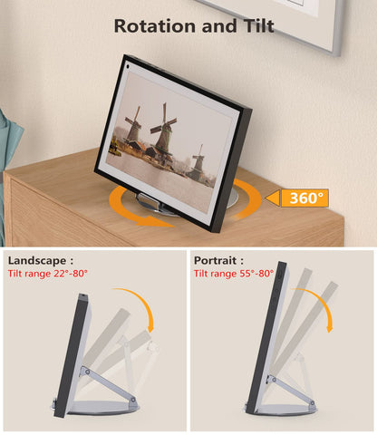 Made For The Echo Show 15 Stand, Aluminum Swivel and Tilt Stand for Show 15, Adjustable Foldable Stand with 360 Degree Rotatable Base, Easy Switch Device in Portrait and Landscape Orientations Laivli