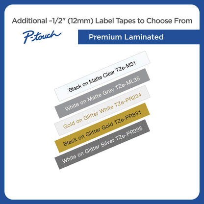 Brother Genuine P-touch TZE-FA3 Tape, 1/2" (0.47") Wide Fabric Iron-On Tape, Navy Blue on White, Can be Ironed onto Virtually Any Cotton Item, 0.47" x 9.8' (12mm x 3M), Single-Pack, TZEFA3