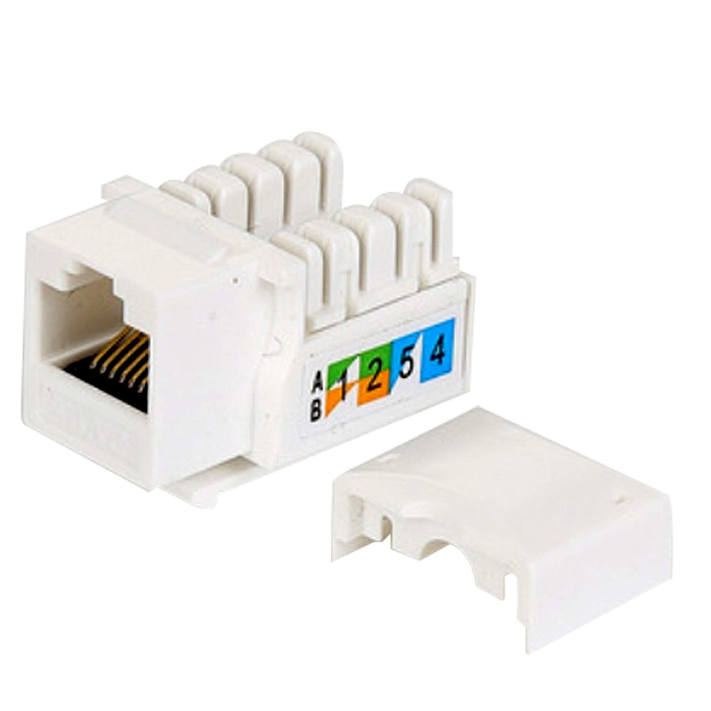 (50-Pack) Cat6 Keystone Jack - [UL Listed] - Ethernet Wall Jack - Wall Cat6 - Cat6 Network Coupler - Keystone Jack - Cat5/5e/6 Compatible