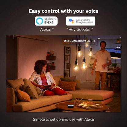 Philips Hue White Ambiance Dimmable Smart Filament ST23, Warm-White to Cool-White LED Vintage Edison Bulb, Bluetooth & Hub Compatible (Hue Hub Optional), Voice Activated with Alexa
