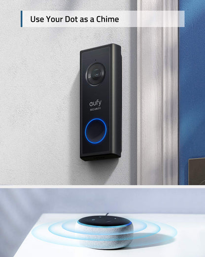 eufy security, Battery Video Doorbell Kit, Wire-Free Doorbell, Free Wireless Chime, Wi-Fi Connectivity, 1080p-Grade Resolution, No Monthly Fees, 120-day Battery, AI Detection, 2-Way Audio