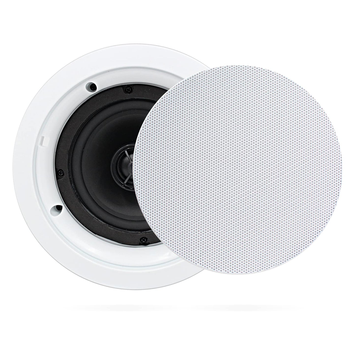 Herdio 5.25 Inch Ceiling Bluetooth Speakers Home recessed Speaker System 300 Watts Perfect for Humid,Kitchen,Bedroom,Bathroom,Covered Patio (A Pair)