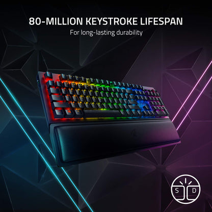 Razer BlackWidow V3 Mini HyperSpeed 65% Wireless Mechanical Gaming Keyboard: HyperSpeed Wireless Technology - Green Mechanical Switches- Tactile & Clicky - Doubleshot ABS keycaps - 200Hrs Battery Life
