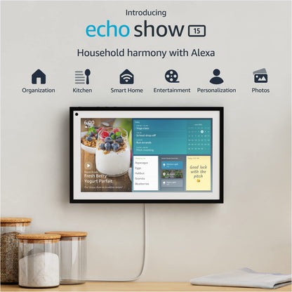 Echo_Show 15 Full HD 15.6" Inch Smart Display with Alexa Voice Control Wall-Mounted or Table
