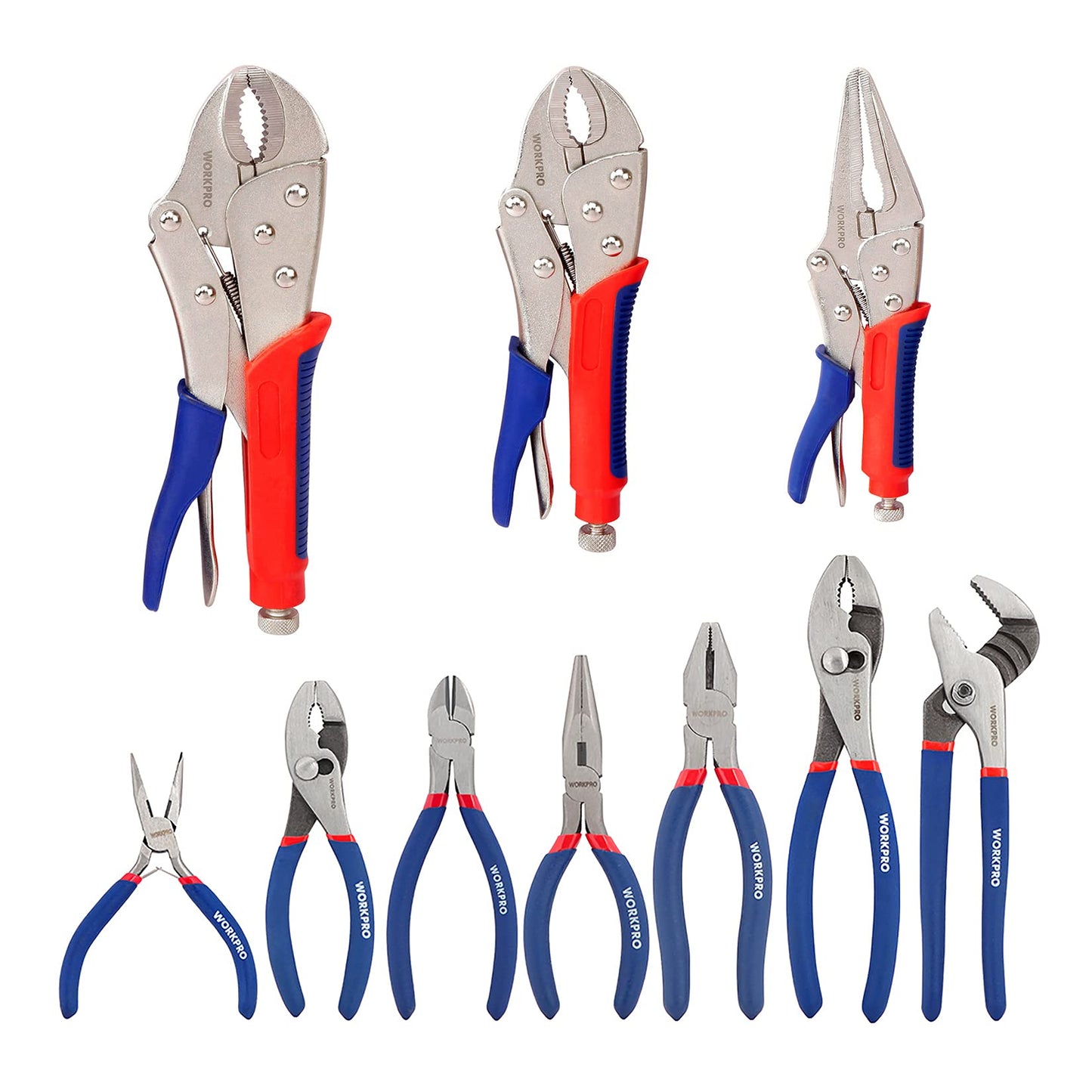 WORKPRO 7-piece Pliers Set and 3-piece Locking Pliers Set combo