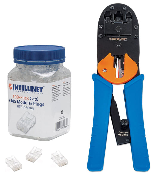 Intellinet Pass Through Connector Ends & Crimping Tool Set