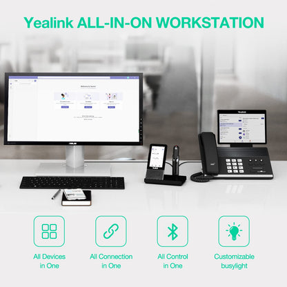 Yealink WH67 Wireless-Headset Bluetooth Headset with Microphone DECT Headset for Computer Laptop PC Office VoIP Phone Teams Certified(for Microsoft Optimized)