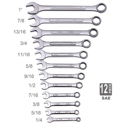 Efficere All-Purpose Master Combination Wrench Set with Roll-up Pouch (24-piece) | Perfect for General Household, Emergency and More
