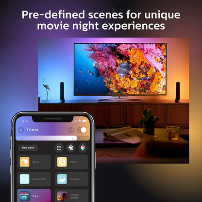 Philips Hue Play White & Color Smart Light, 2 Pack Base kit, Hub Required/Power Supply Included (Works with Amazon Alexa, Apple Homekit & Google Home)