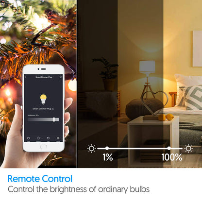 Smart Dimmer Plug, FREECUBE Outdoor Smart Plug for Dimmable Christmas Lights Works with Alexa and Google Assistant, Outdoor WiFi Plug Timer Remote Control, IP55 Waterproof