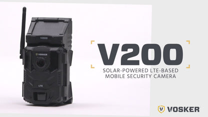 Vosker V200-US HD Cellular Security Surveillance Camera Pack - No Wi-Fi Required, Built-in Solar Panel, Weatherproof, Mobile Phone Photo Notifications