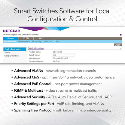 NETGEAR 8-Port 10G Ethernet Smart Switch (XS708T) - Managed, with 2 x 10 Gigabit SFP+, Desktop or Rackmount, and Limited Lifetime Protection