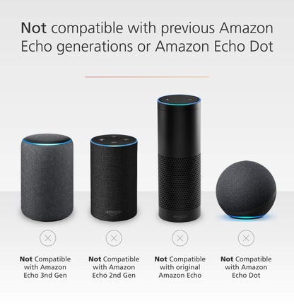 Battery Base in Black, for Echo (4th generation). Not compatible with previous generations of Echo or Echo Dot (1st Gen, 2nd Gen, or 3rd Gen).