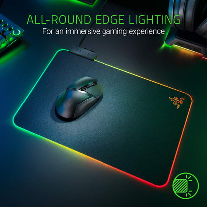 Razer Firefly Hard V2 RGB Gaming Mouse Pad & Mamba Elite Wired Gaming Mouse: 16,000 DPI Optical Sensor - Chroma RGB Lighting - 9 Programmable Buttons - Mechanical Switches