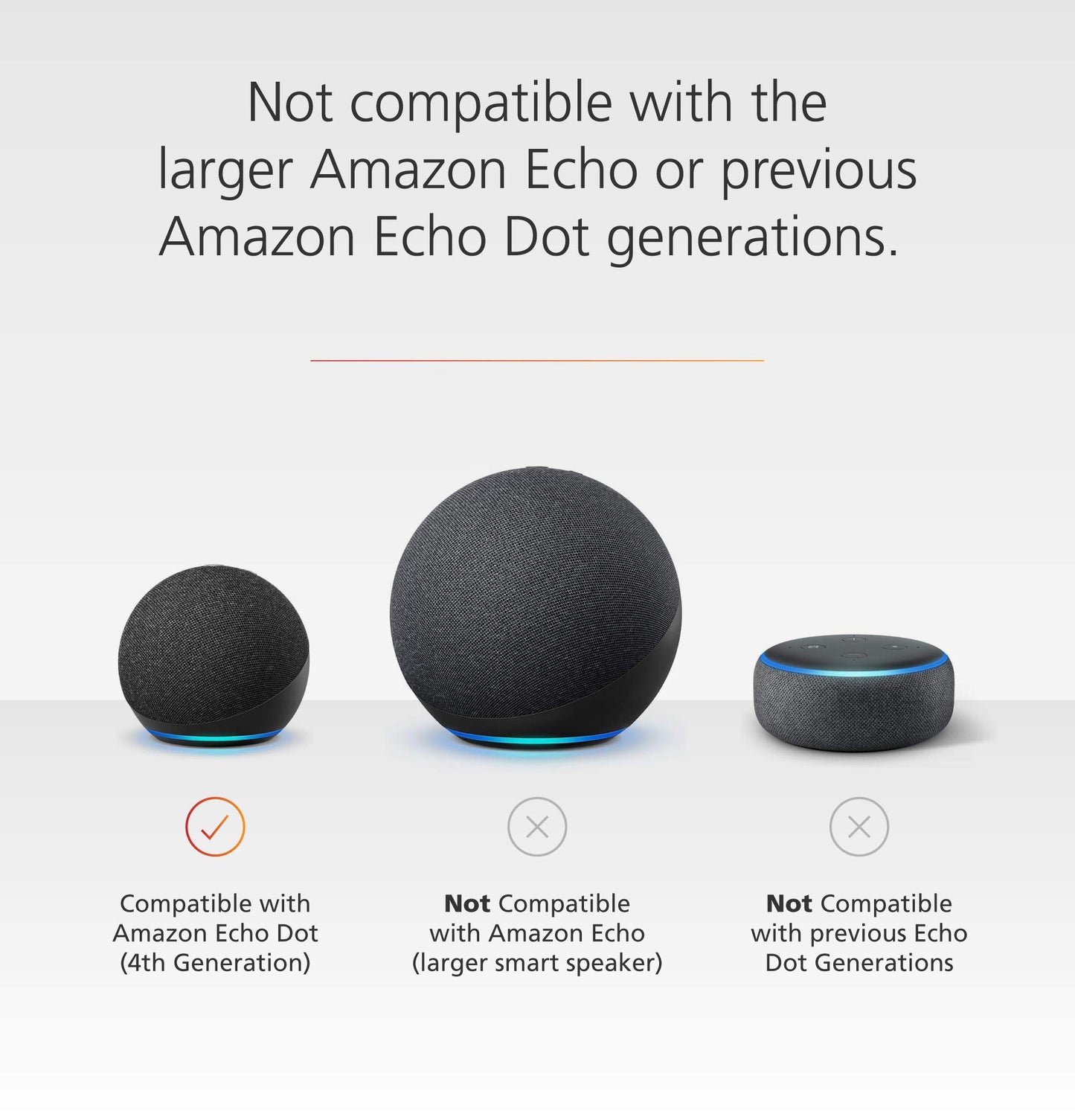 Made for Amzon Battery Base, in Black for Echo Dot (4th generation) Not compatible with previous generations of Echo or Echo Dot (1st Gen, 2nd Gen, or 3rd Gen).