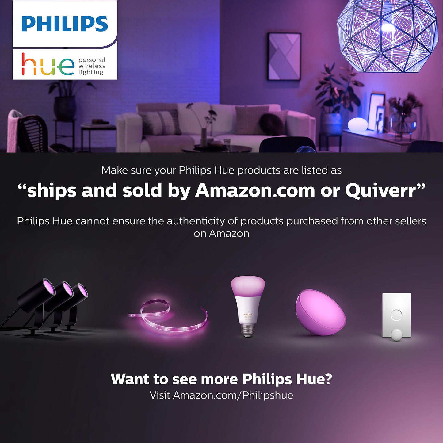 Philips Hue White and Color Ambiance A19 E26 LED Smart Bulb, Bluetooth & Zigbee Compatible (Hue Hub Optional), Works with Alexa & Google Assistant – A Certified for Humans Device (562785),3 Pack