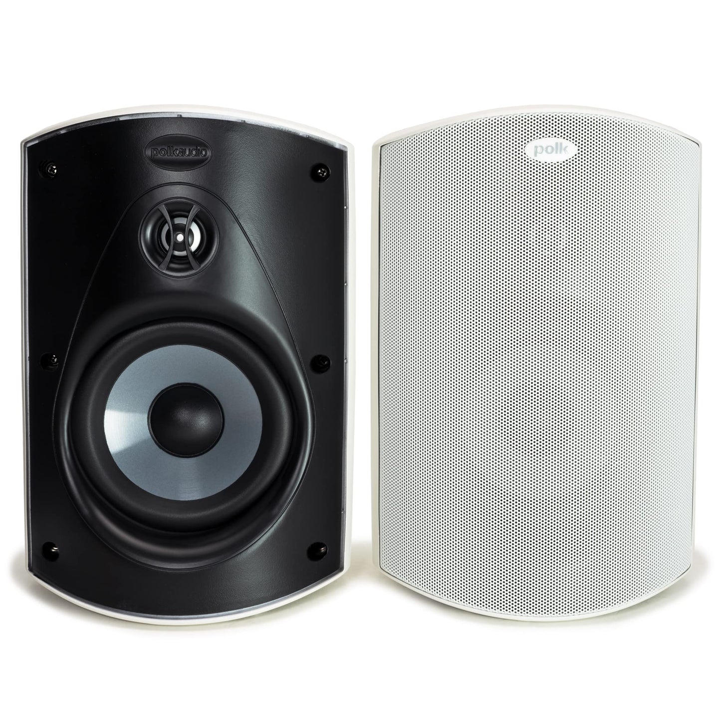 Polk Audio Atrium 5 Outdoor Speakers with Powerful Bass (Pair, White), All-Weather Durability, Broad Sound Coverage, Speed-Lock Mounting System