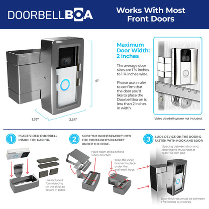DOORBELLBOA Anti-Theft Video Doorbell Door Mount