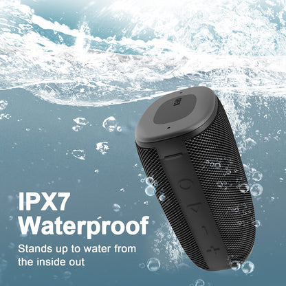 IPX7 Waterproof Speaker, Hadisala Bluetooth 5.0 Portable Wireless Shower Speaker with Mic & TF Card, Exceptional Bass, TWS Pairing 360 Surround Sound Outdoor Speaker for Sports Beach Travel