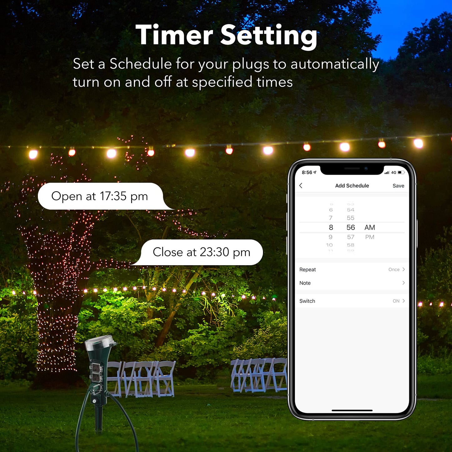 HBN Outdoor Smart Plug Waterproof WiFi Outdoor Outlet Timer with 6 Grounded Outlets, Remote & Voice Control Heavy Duty Yard Stake Plug Compatible with Alexa and Google Assistant No Hub Required